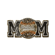 Softball "Mom" Black and Gold with Orange Stitching Patch - Counter Culture DIY