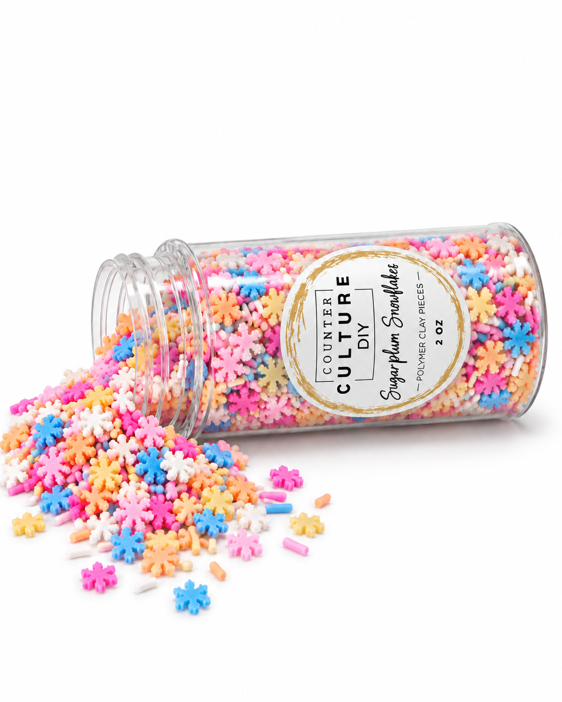 Sugarplum Snowflakes: 2 oz Polymer Clay Pieces