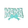 Teal "MAMA" Chenille Patch with Floral Accents & Bow - Counter Culture DIY