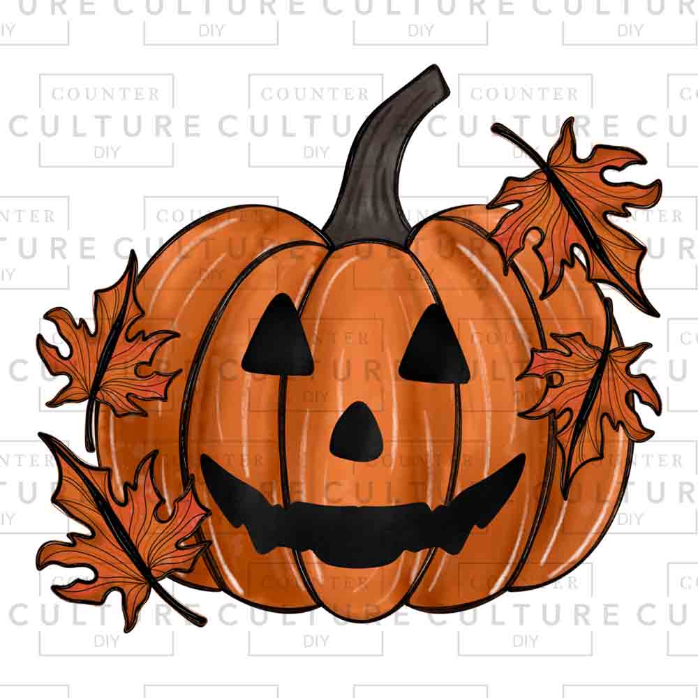 Watercolor Pumpkin Leaves UV DTF - Counter Culture DIY