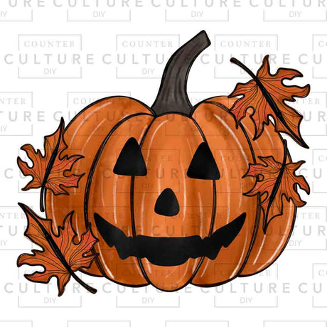 Watercolor Pumpkin Leaves UV DTF - Counter Culture DIY